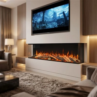 Aplicație WiFi personalizată pentru șemineu electric pe 3 fețe de 40-100 inch